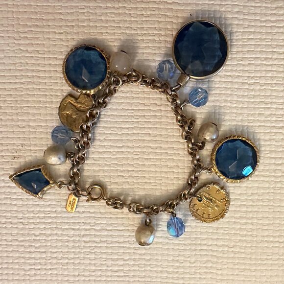Vintage Charm Bracelets, One Signed Accessocraft, One Unsigned - Picture 1 of 3